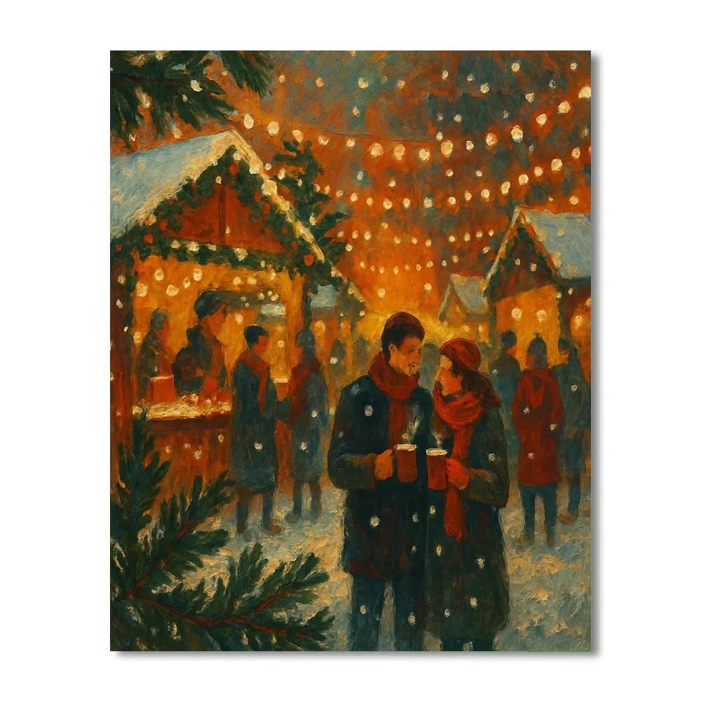 Holiday Market With Steam And Lights paint by color