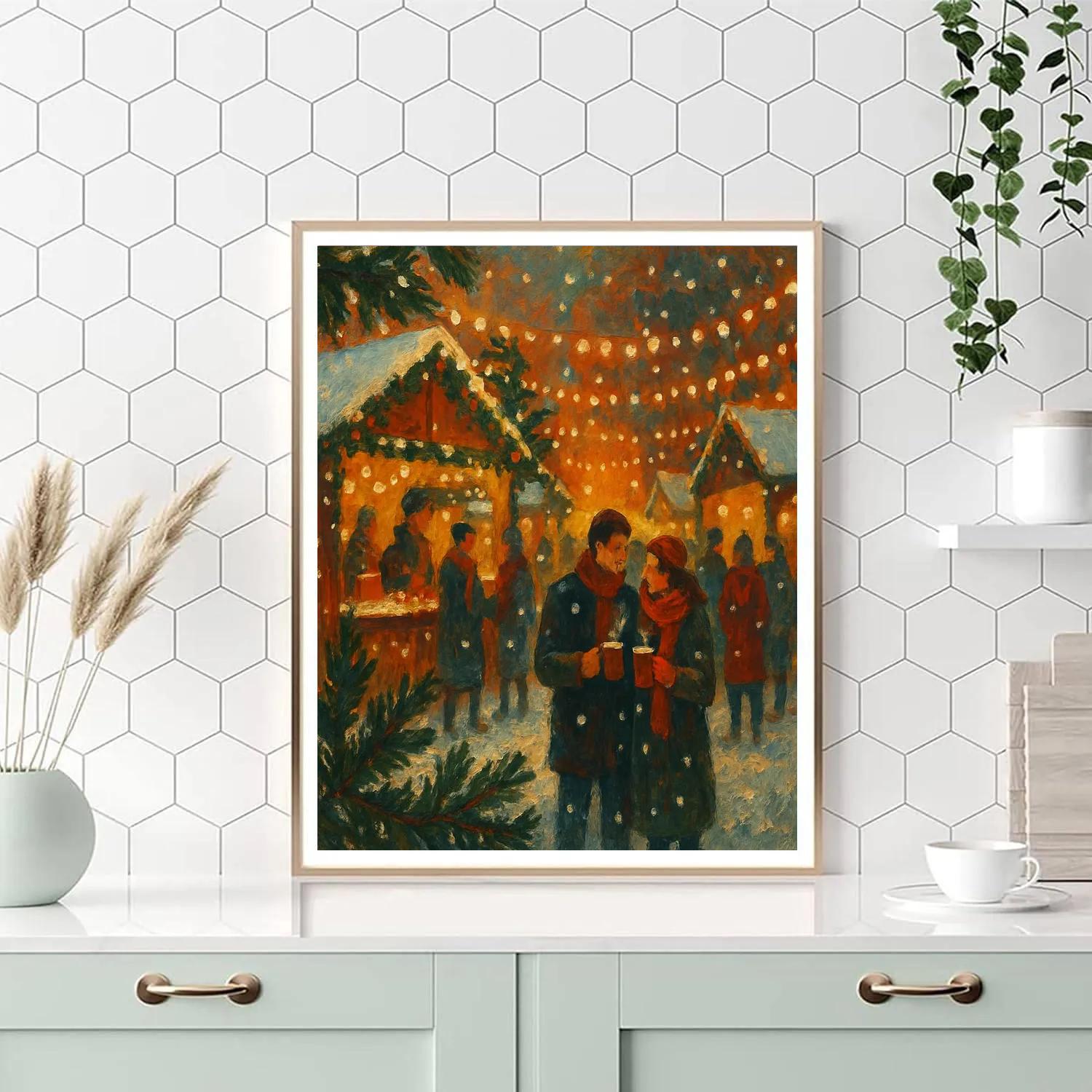 Holiday Market With Steam And Lights paint by color