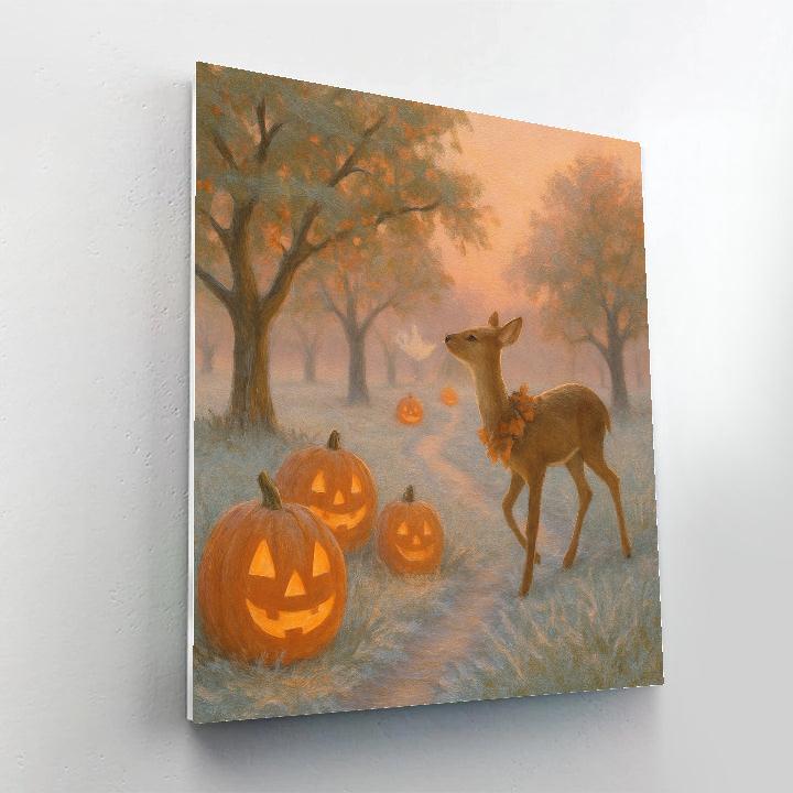 The Frosted Pumpkin Orchard At First Light Numbered painting kits