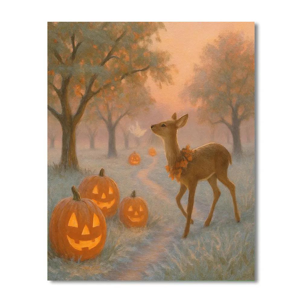 The Frosted Pumpkin Orchard At First Light Numbered painting kits