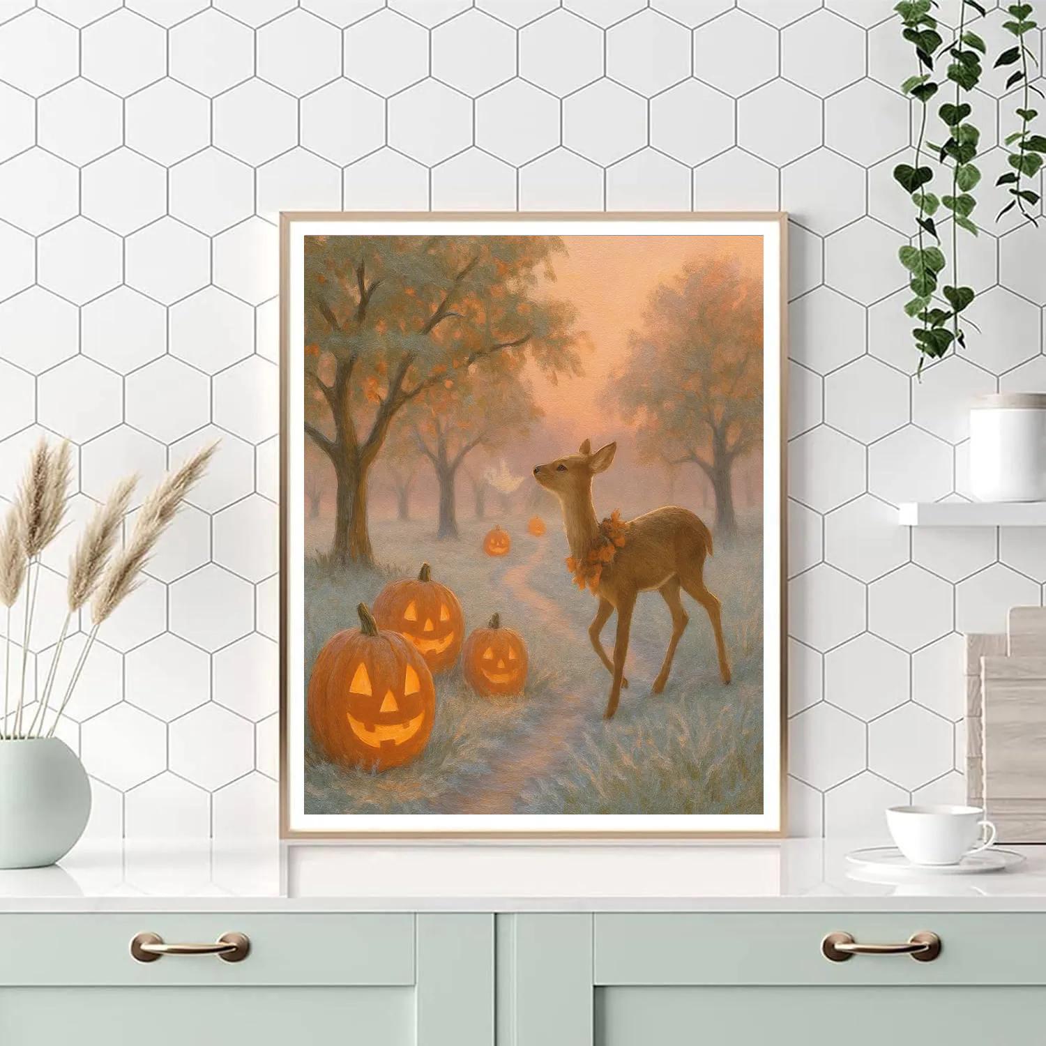 The Frosted Pumpkin Orchard At First Light Numbered painting kits