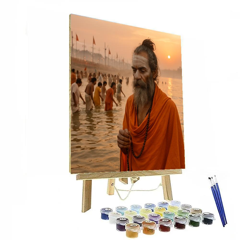 Kumbh Mela Morning Dip At Triveni Sangam Prayagraj Number painting