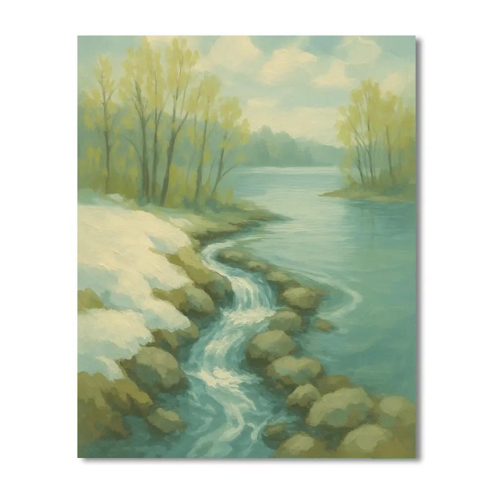 Spring Thaw Stream Feeding A Quiet Lake Paint by numbers kits