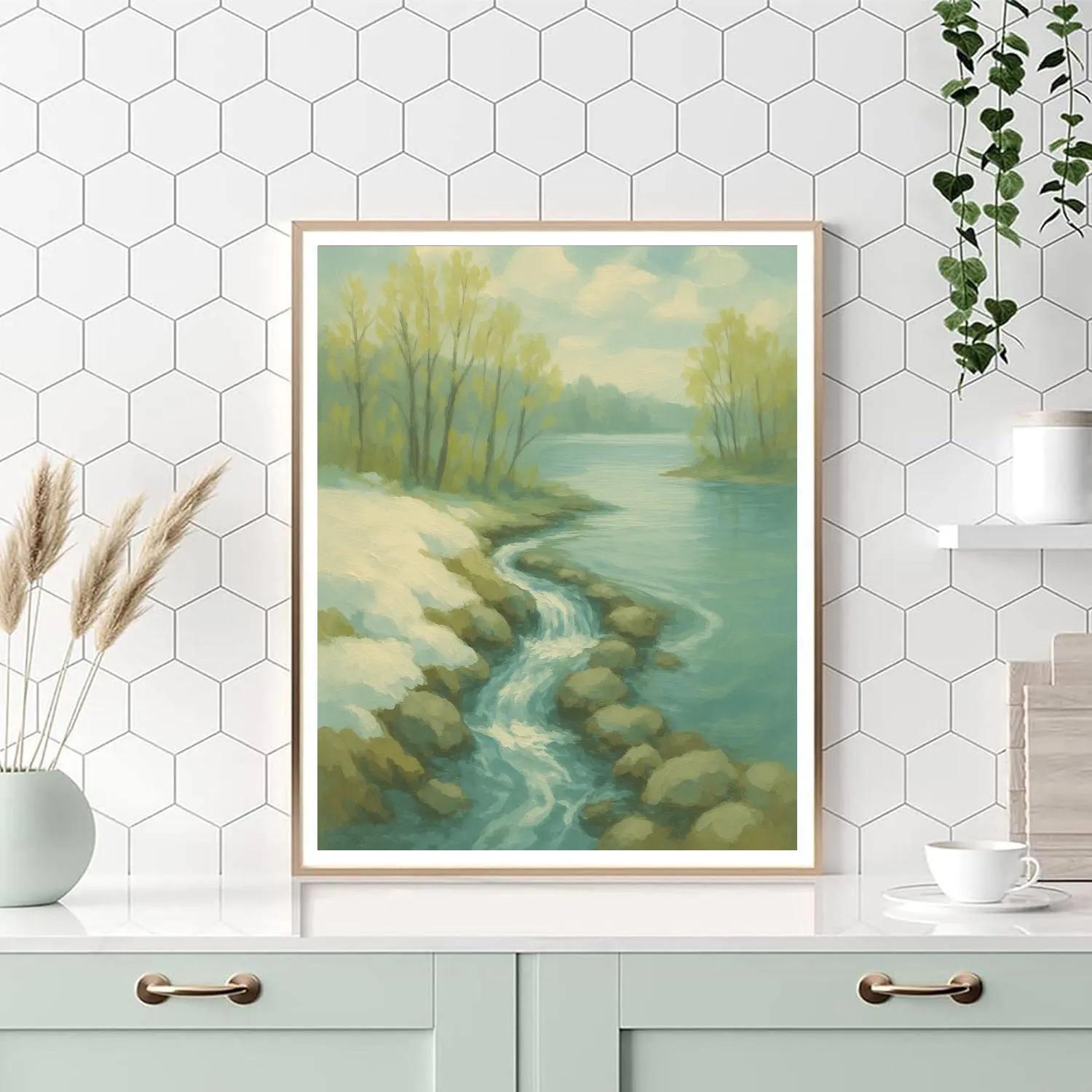 Spring Thaw Stream Feeding A Quiet Lake Paint by numbers kits