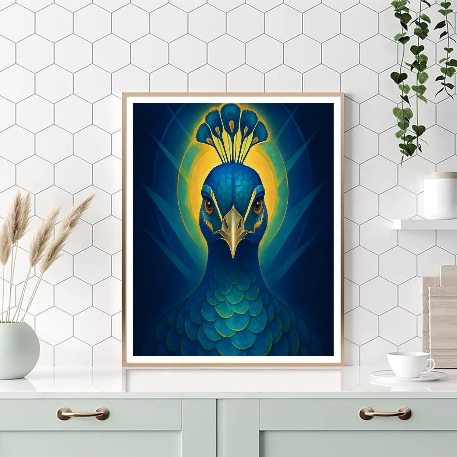 Iridescent Prism Peacock Painting by numbers kit