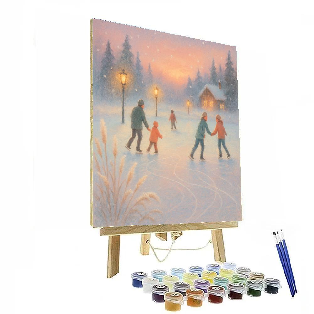 Ice Skaters On Lantern Lake paint by numbers