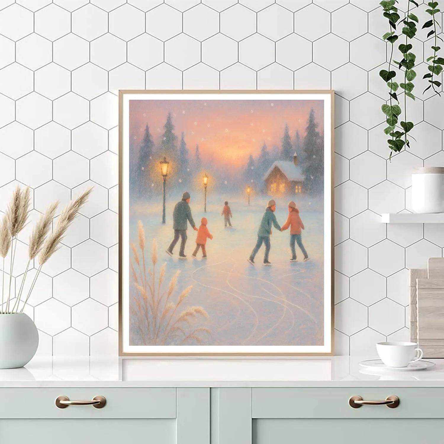 Ice Skaters On Lantern Lake paint by numbers