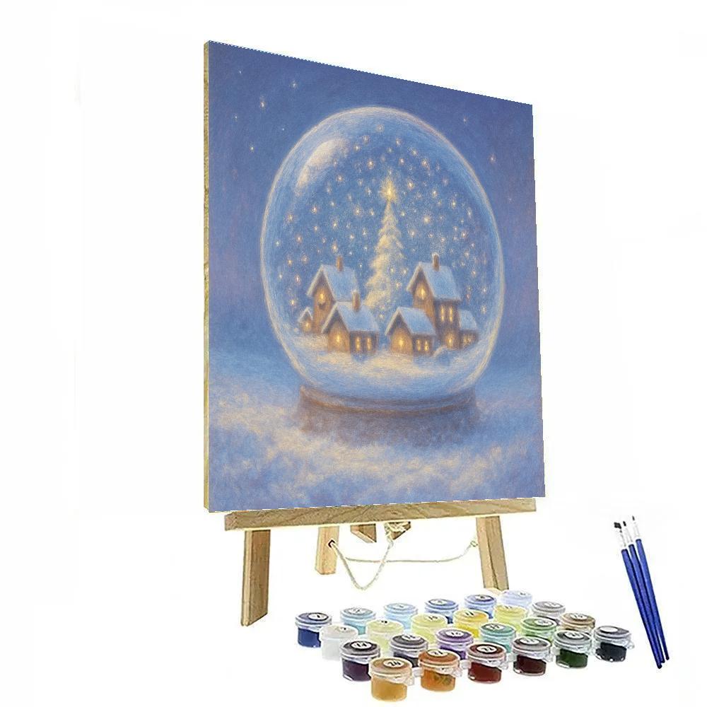 Frosted Glass Snow Globe Landscape Number painting