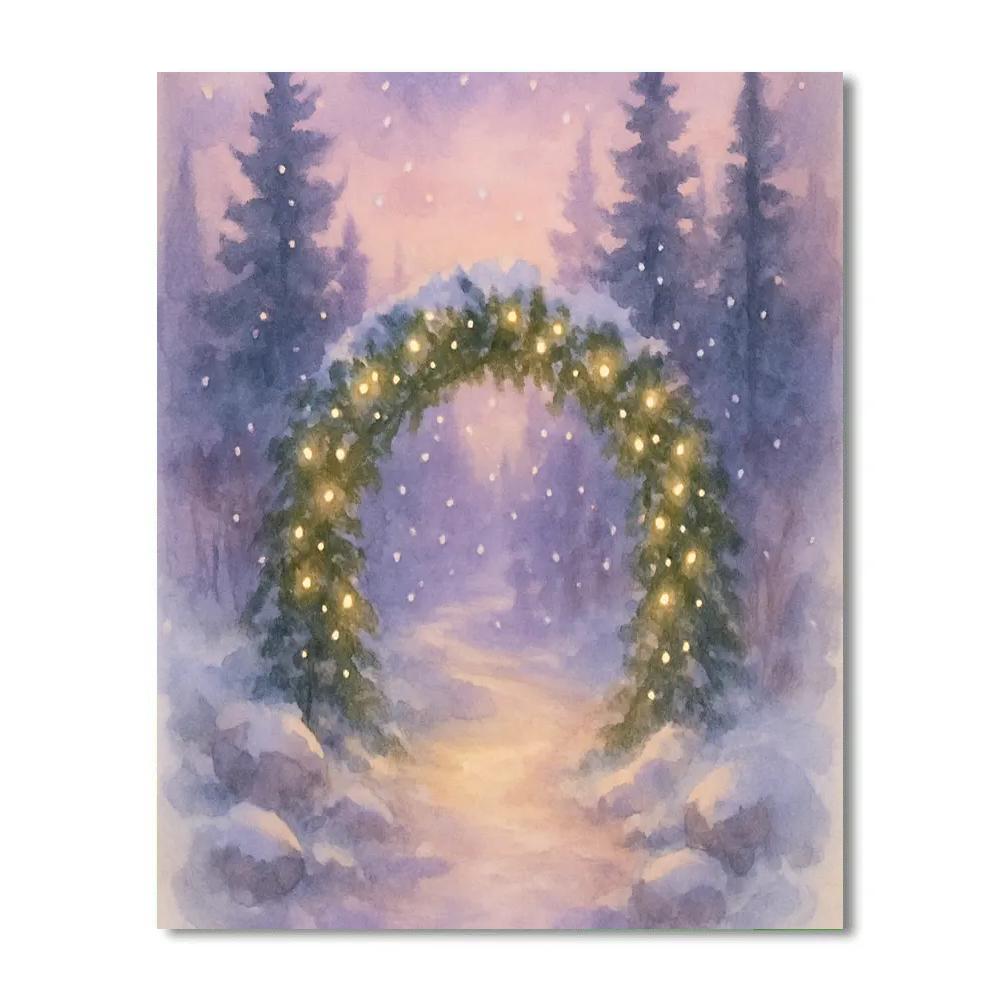 Twilight Forest Path With Wreath Arch DIY paint by numbers