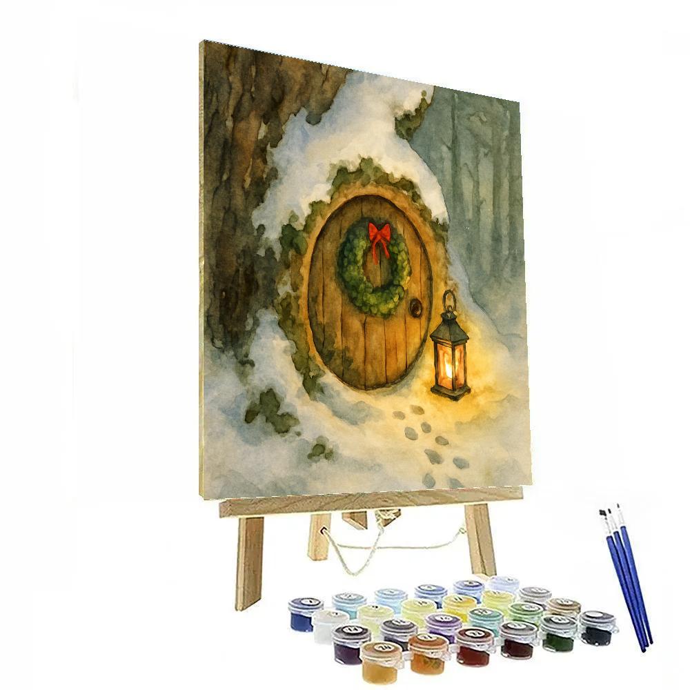 Secret Elf Door In Tree Trunk Paint by numbers art