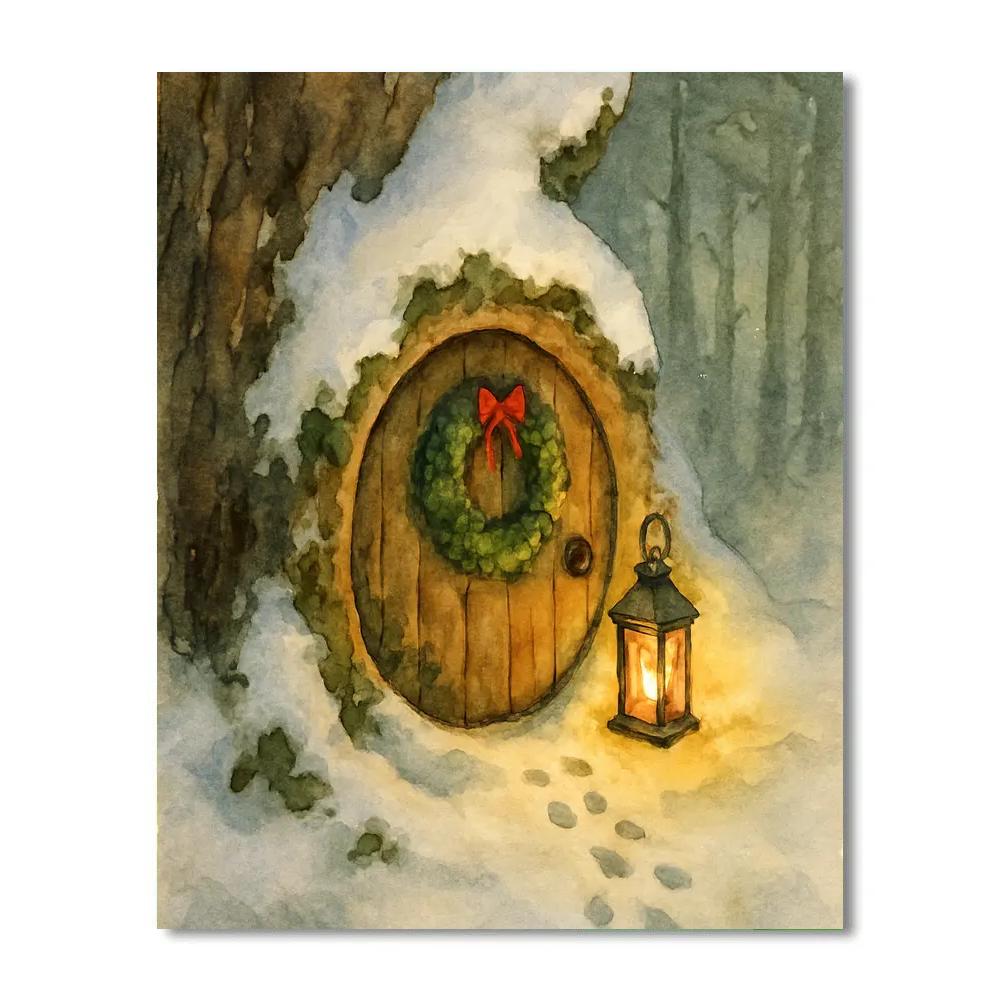 Secret Elf Door In Tree Trunk Paint by numbers art