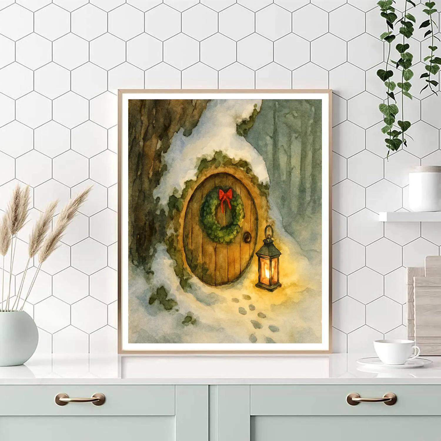 Secret Elf Door In Tree Trunk Paint by numbers art