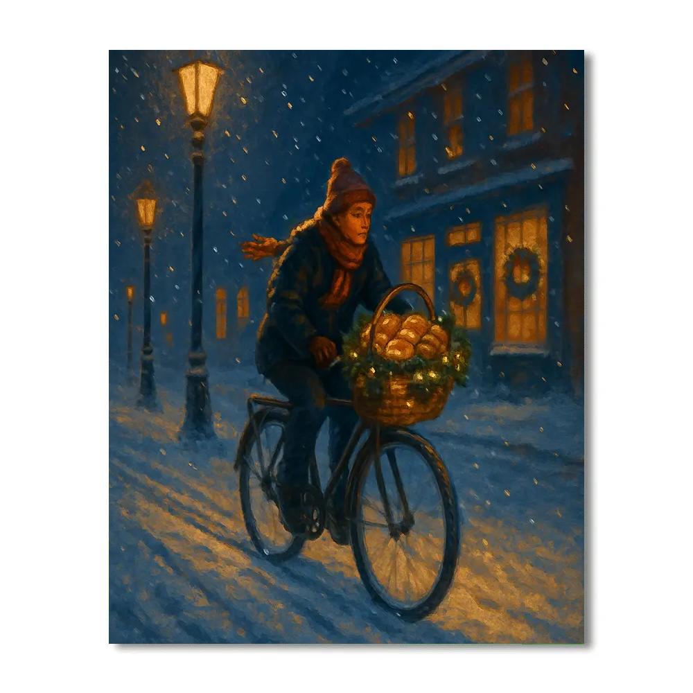 Midnight Bakery Delivery By Bicycle DIY paint by numbers