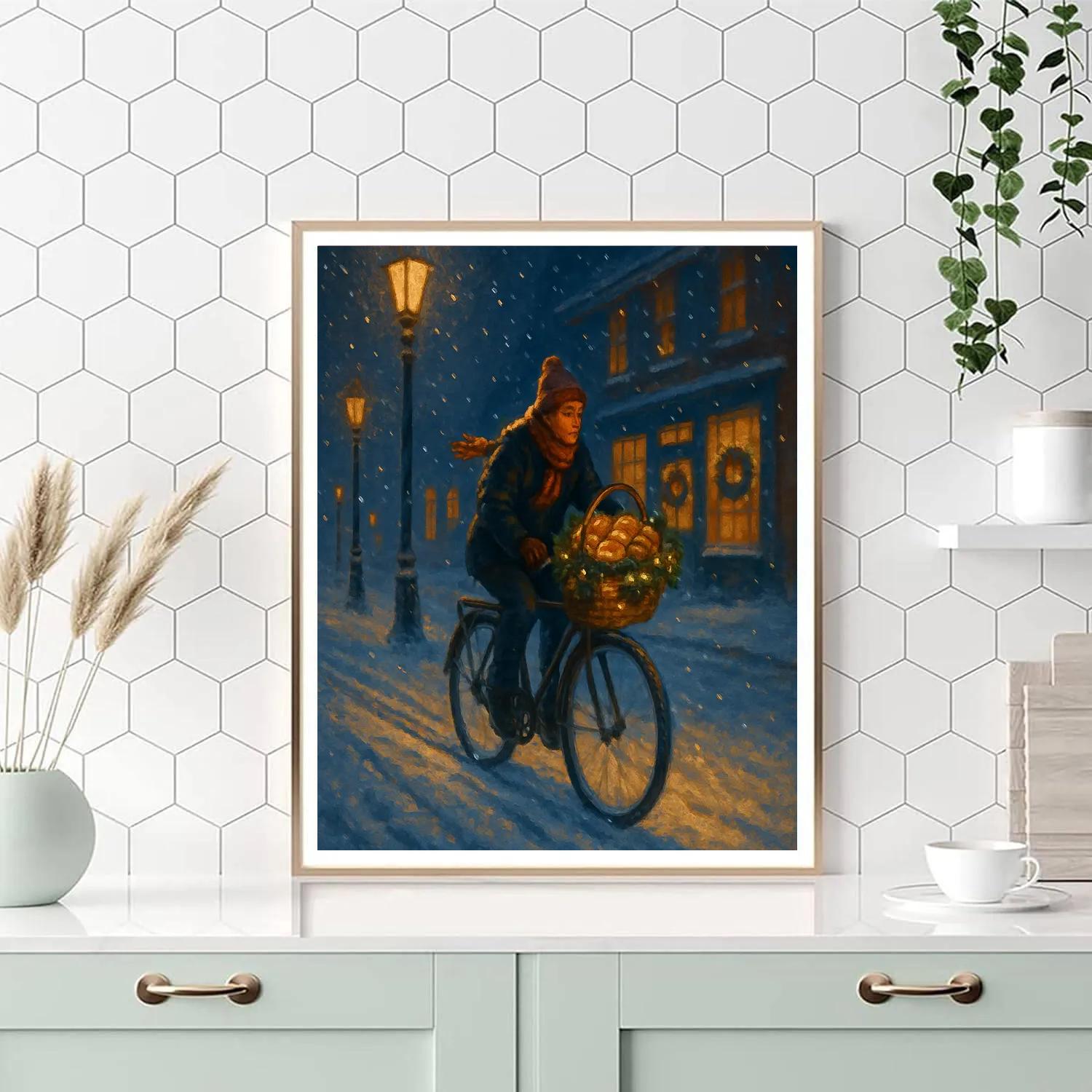 Midnight Bakery Delivery By Bicycle DIY paint by numbers