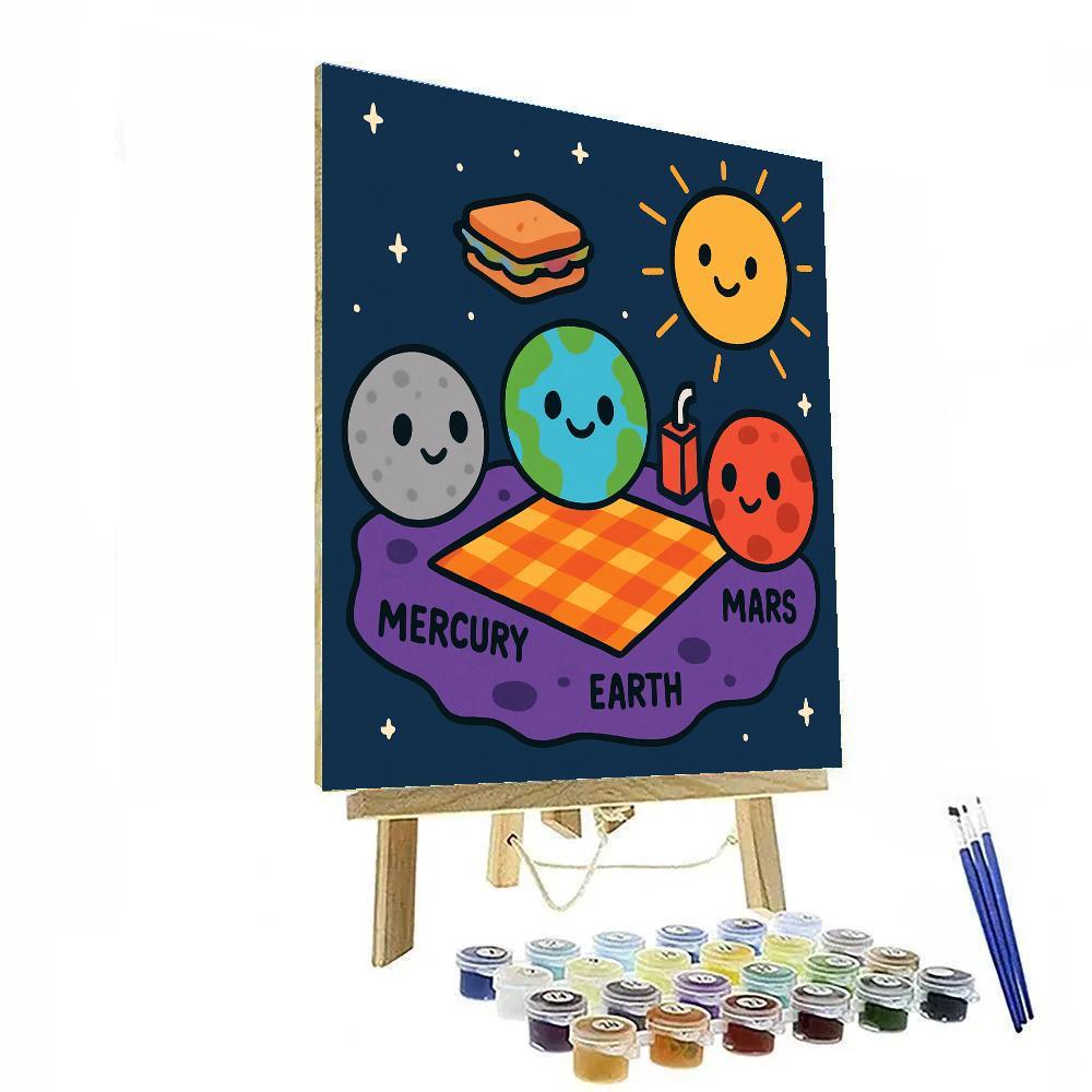 Solar System Snack Time With Planet Pals paint by numbers