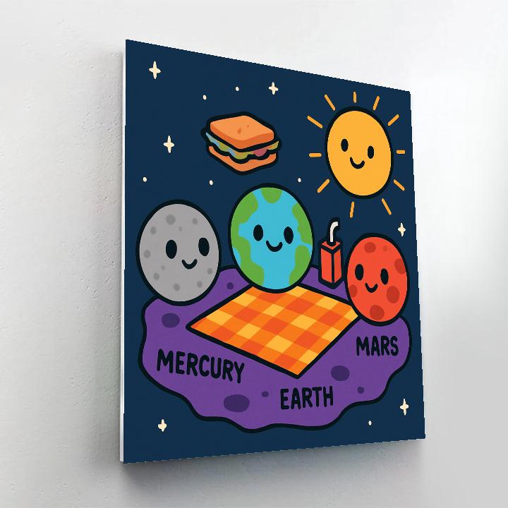 Solar System Snack Time With Planet Pals paint by numbers