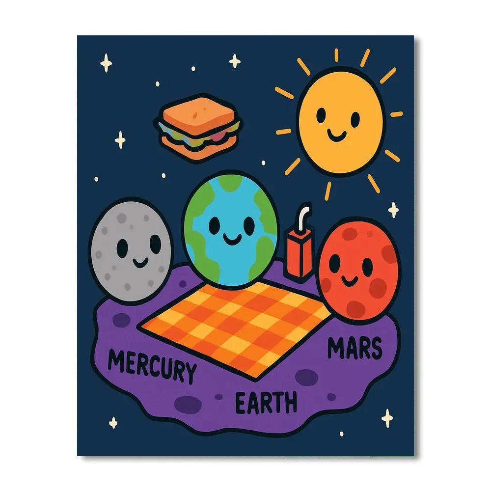 Solar System Snack Time With Planet Pals paint by numbers