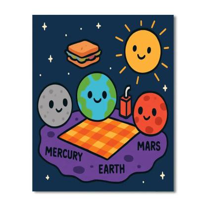 Solar System Snack Time With Planet Pals paint by numbers