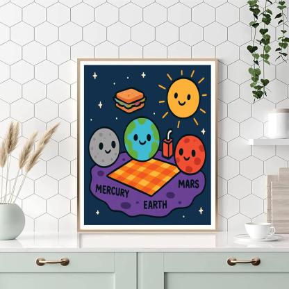 Solar System Snack Time With Planet Pals paint by numbers