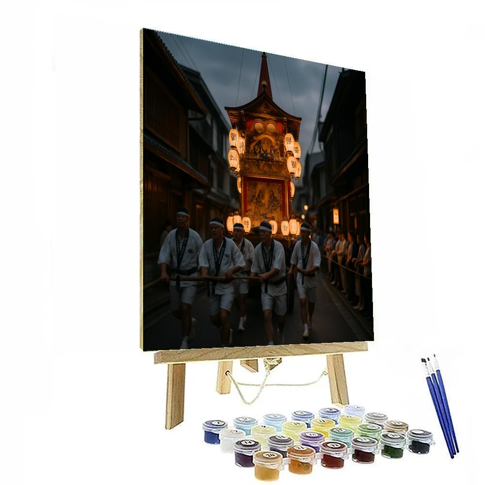 Gion Matsuri Float Lantern Glow Kyoto paint by number