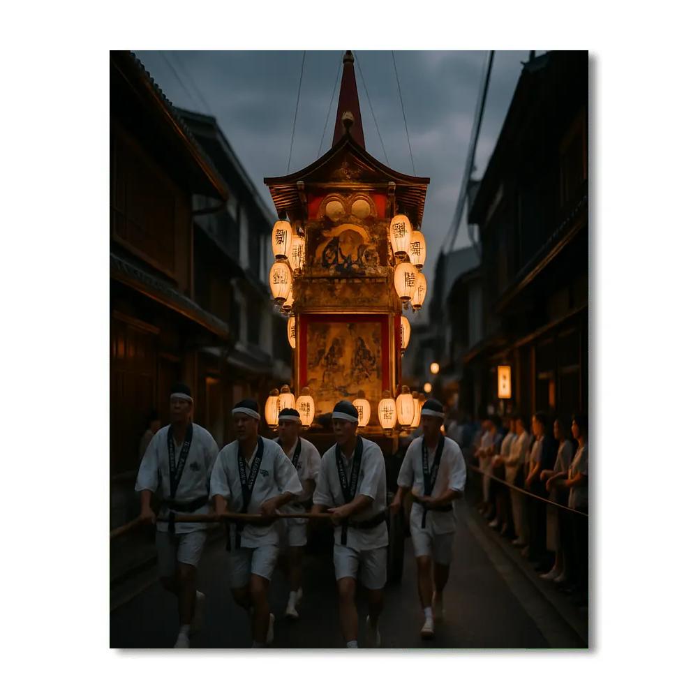 Gion Matsuri Float Lantern Glow Kyoto paint by number