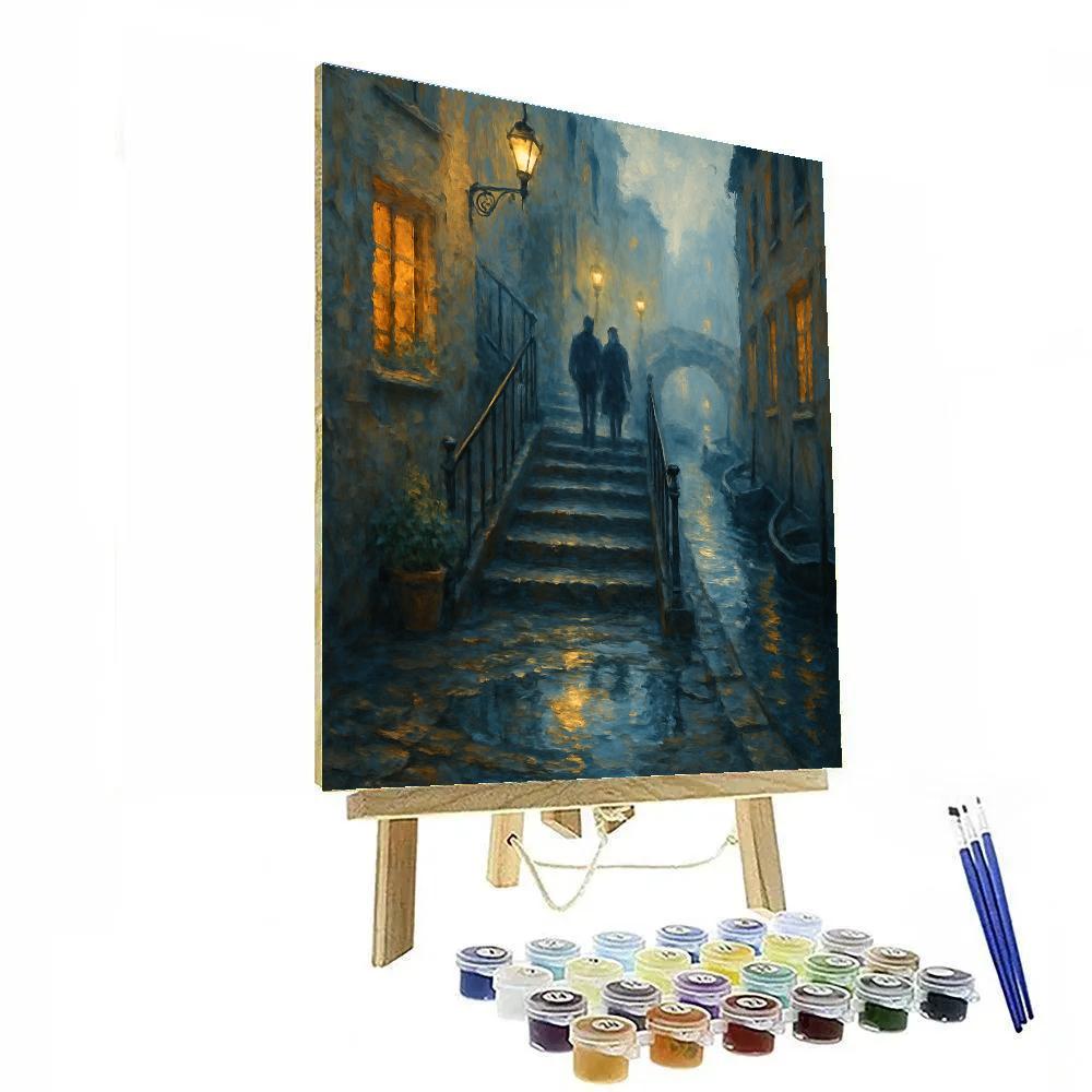 Lantern Mist Over The Canal Steps Numbered painting kits