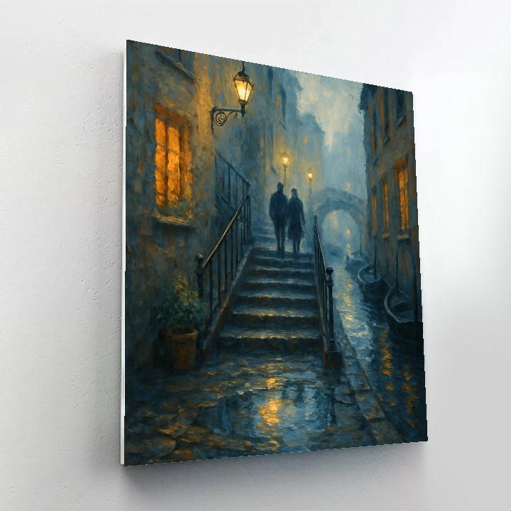 Lantern Mist Over The Canal Steps Numbered painting kits