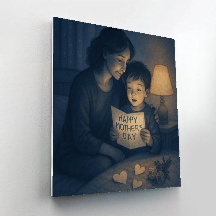 Moonlit Thank You Letter Reading Paint by numbers art