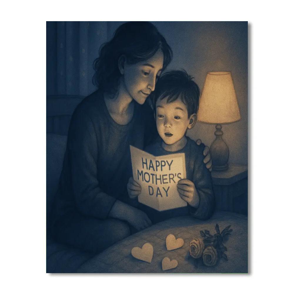 Moonlit Thank You Letter Reading Paint by numbers art