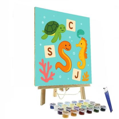 Coral Reef Alphabet Parade DIY paint by numbers
