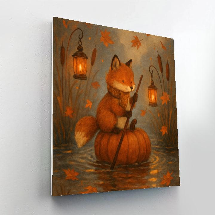 Lantern Fox And The Pumpkin Ferry Numbered painting kits