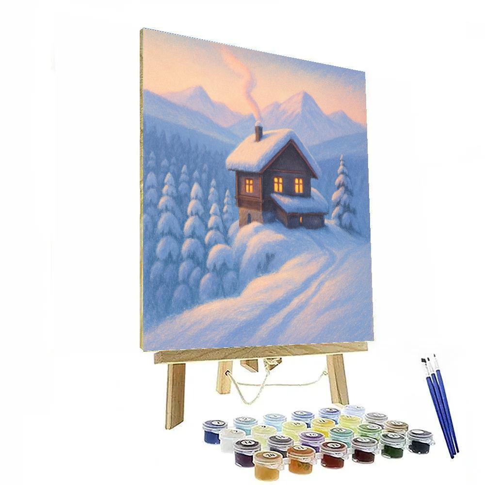 Sunrise Chalet Above The Pine Sea Number painting