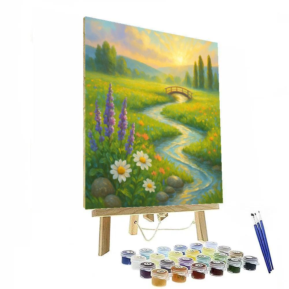 Sunrise Meadow After The Rainstorm Numbered painting kits