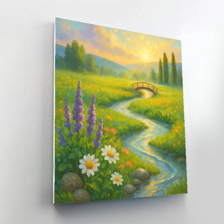Sunrise Meadow After The Rainstorm Numbered painting kits