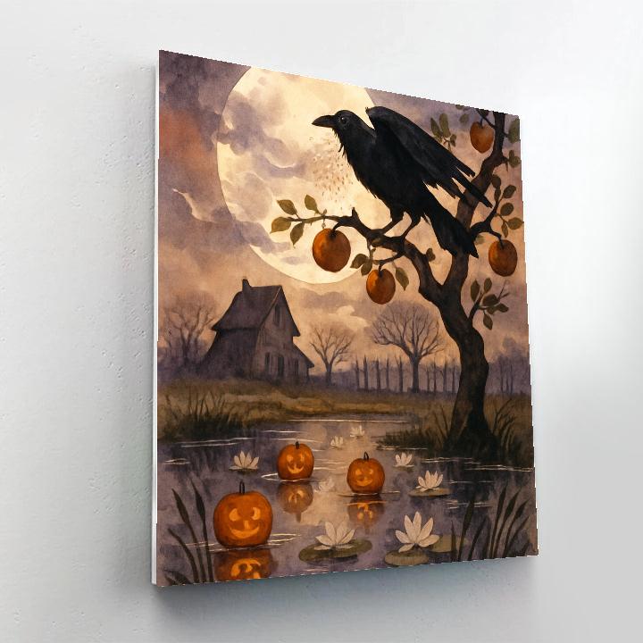 The Moon Orchard Over The Glassy Marsh paint by numbers