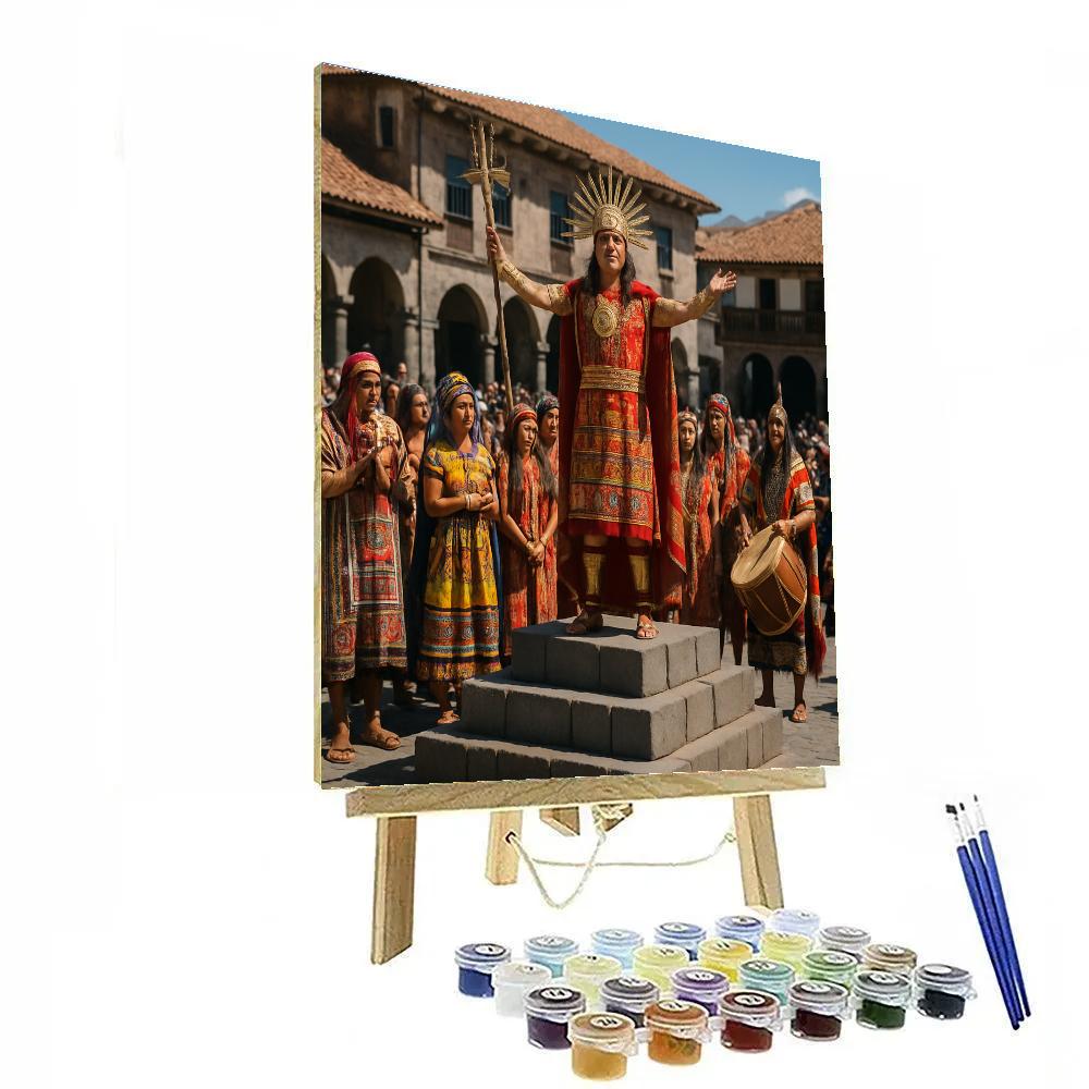 Inti Raymi Sun Ceremony Plaza De Armas Cusco Painting by numbers kit