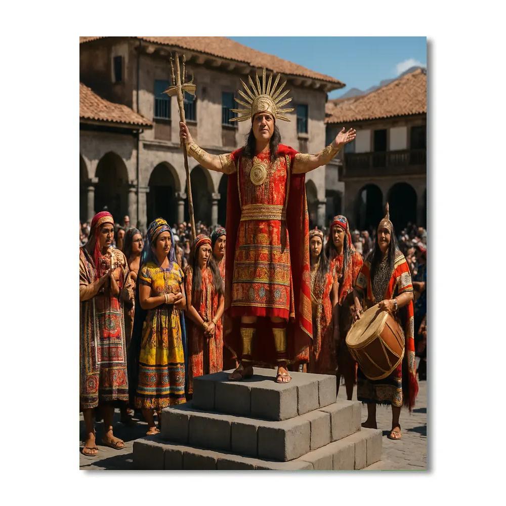 Inti Raymi Sun Ceremony Plaza De Armas Cusco Painting by numbers kit