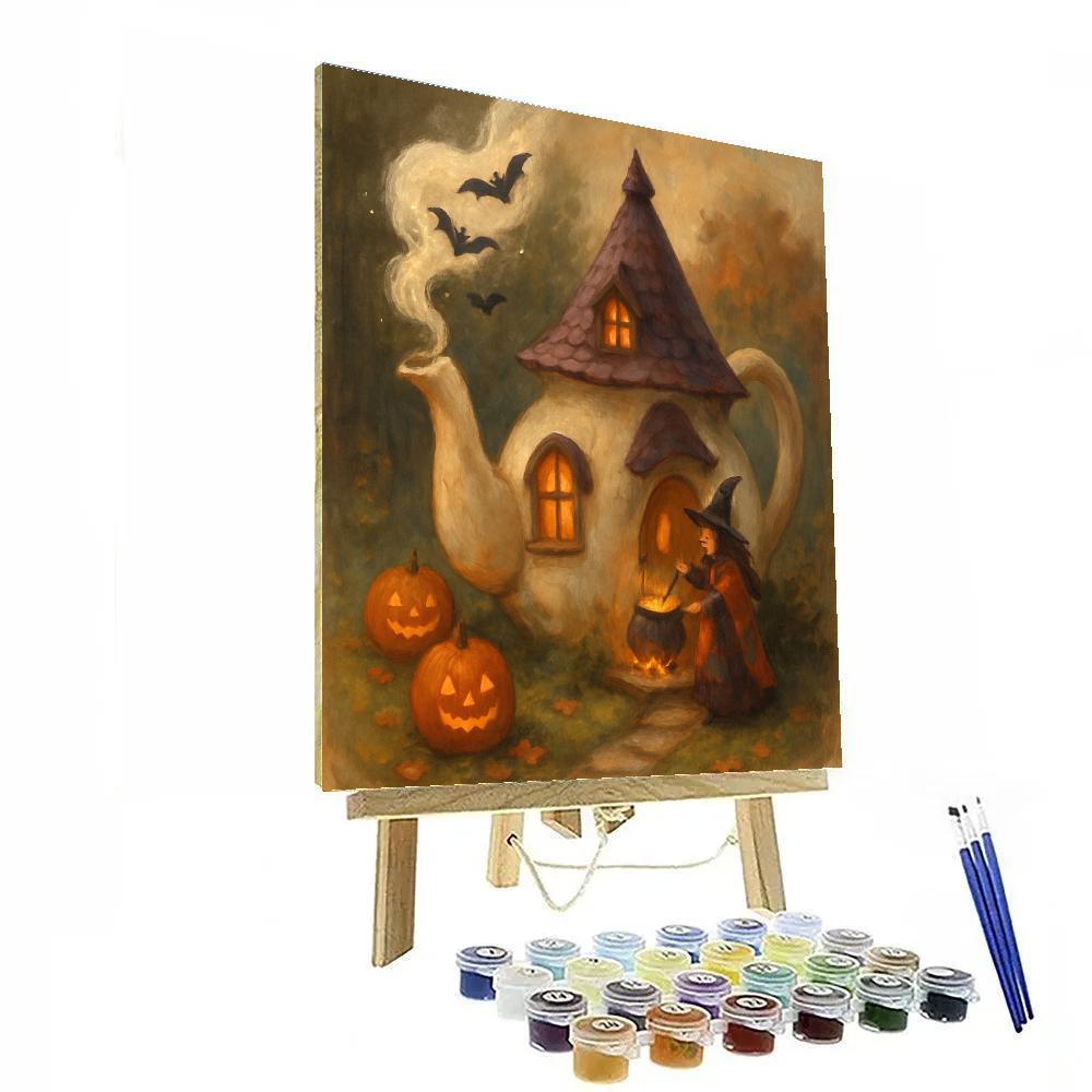 The Teapot Witches Cottage paint by number