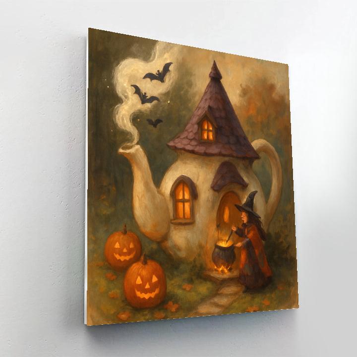 The Teapot Witches Cottage paint by number