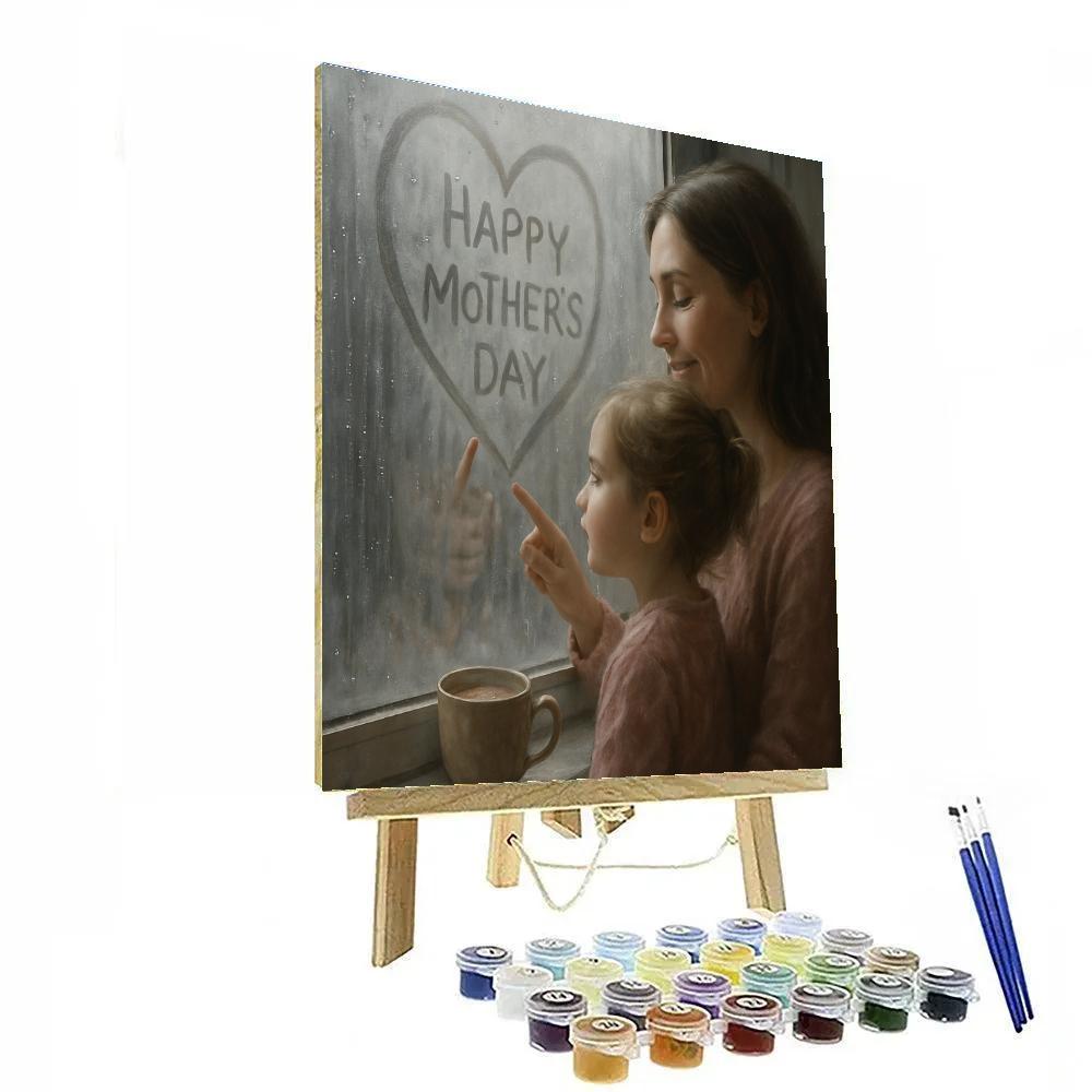 Rainy Window Finger Heart Drawing painting number kit