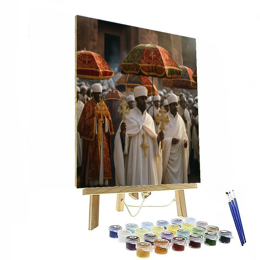 Timkat Epiphany Procession Lalibela Crosses paint by color
