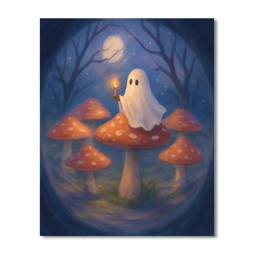 Moonlit Mushroom Carousel Numbered painting kits