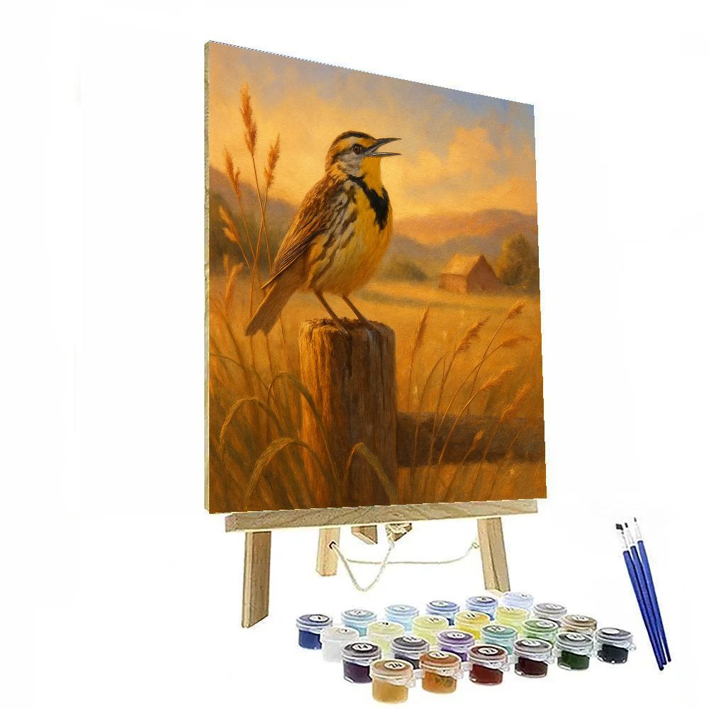 Golden Meadow Pause Of The Meadowlark Painting by numbers kit