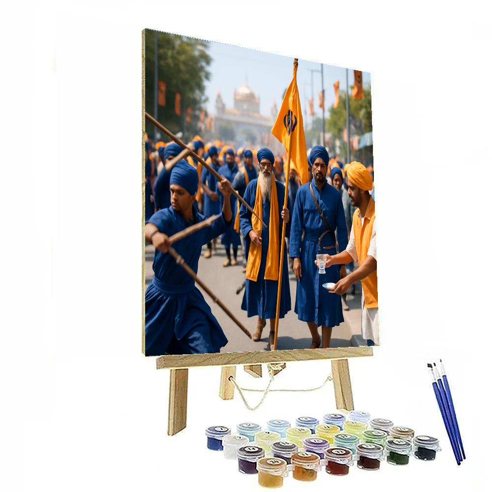 Vaisakhi Nagar Kirtan Golden Temple Road paint by numbers