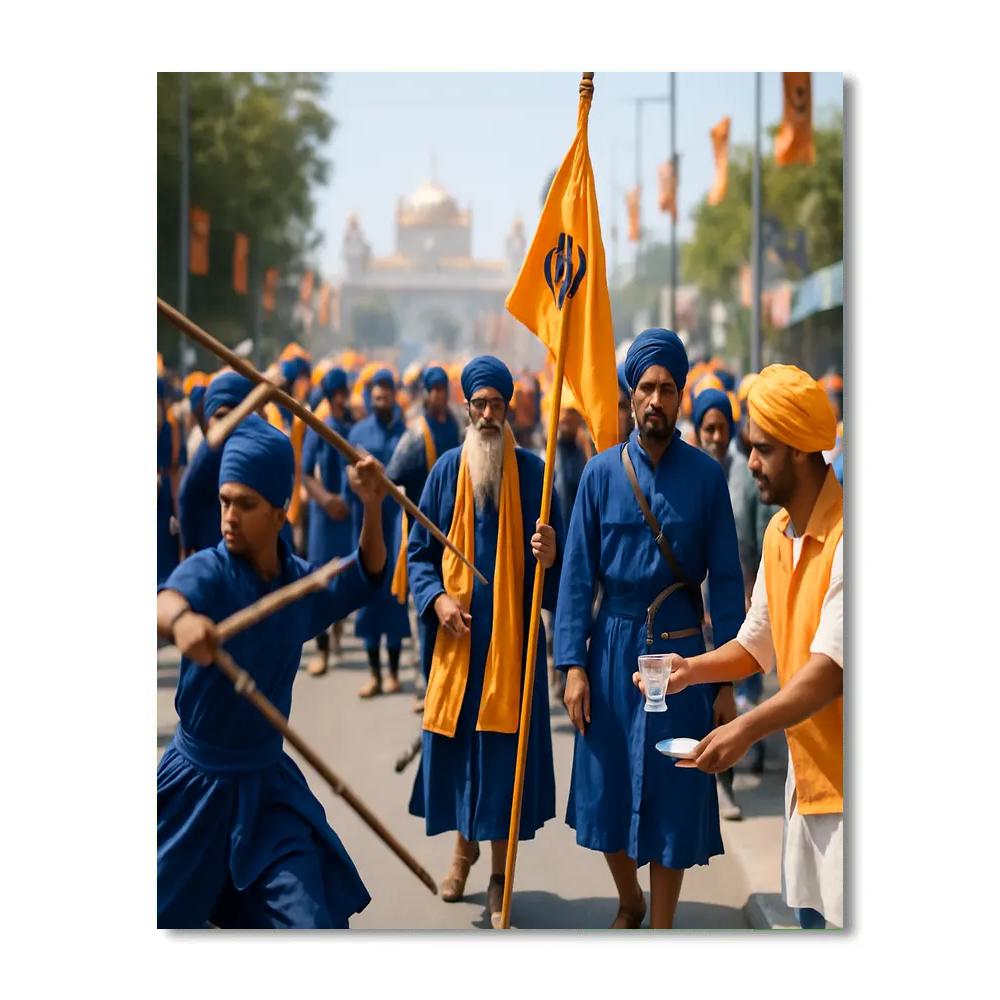 Vaisakhi Nagar Kirtan Golden Temple Road paint by numbers