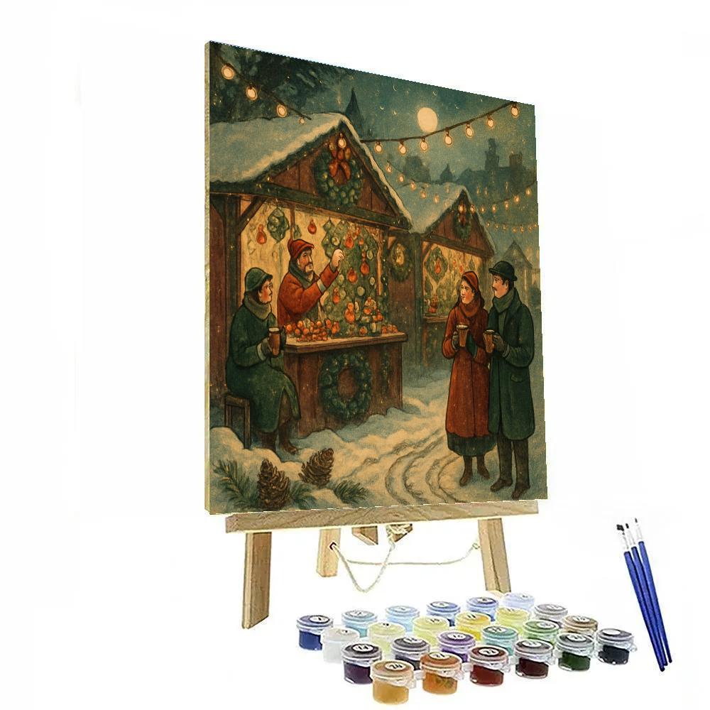 Midnight Market Of Snowy Lanterns paint by numbers