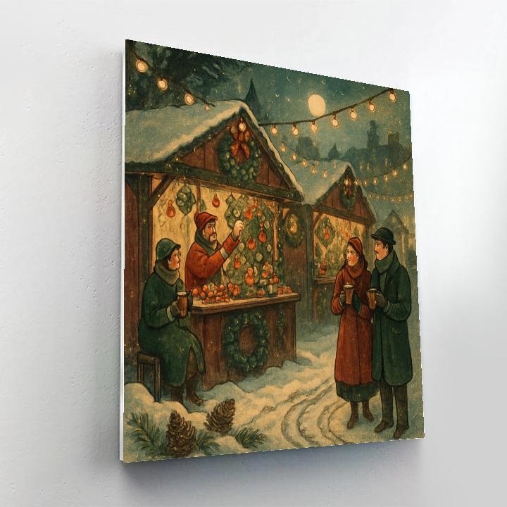 Midnight Market Of Snowy Lanterns paint by numbers