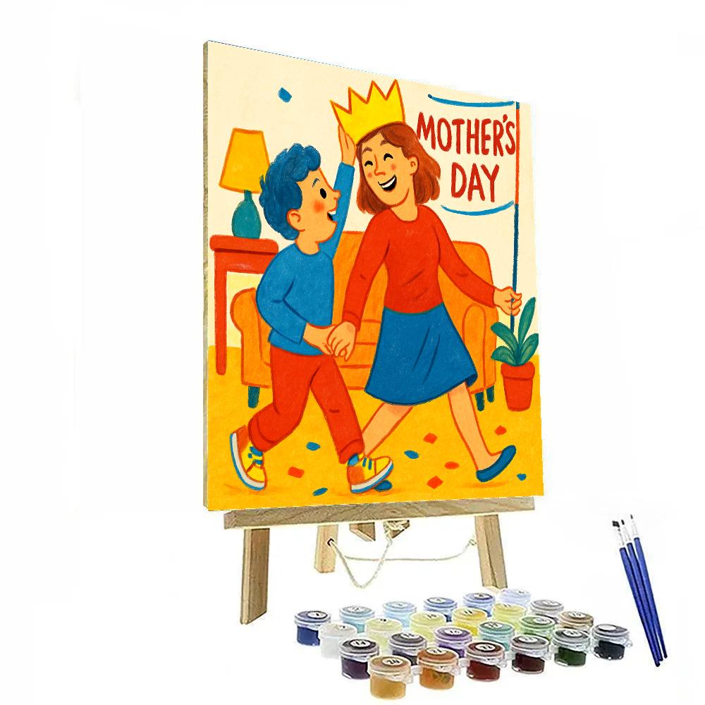 Paper Crown Mothers Day Parade At Home painting number kit