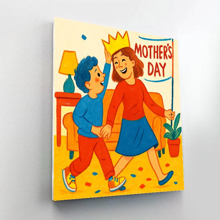 Paper Crown Mothers Day Parade At Home painting number kit