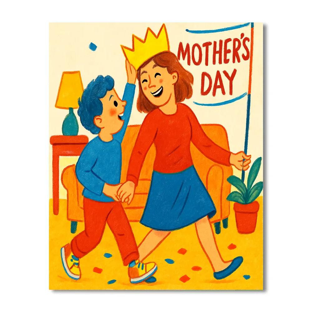 Paper Crown Mothers Day Parade At Home painting number kit